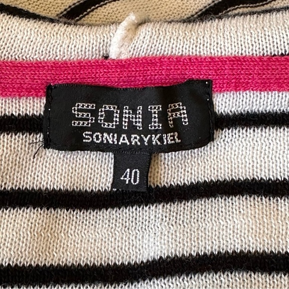 SONIA RYKIEL Vintage Y2K Striped Cotton Knit Top Made in Japan Parisian Chic M - Picture 8 of 15
